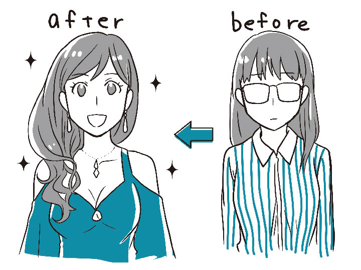 女を磨き上げた田舎娘 イラスト図